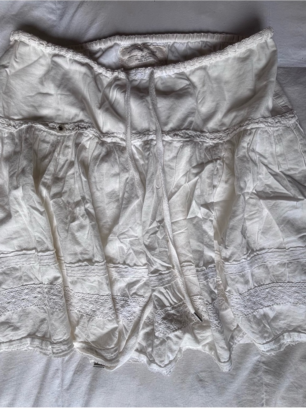 Aeropostale White Tiered Midi Skirt
